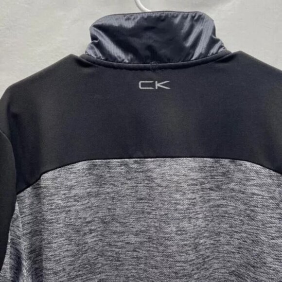 Calvin Klein 1/2 Zip Adult 44” Chest Black Gray No Size Tag Lightweight Sweater - Picture 5 of 11
